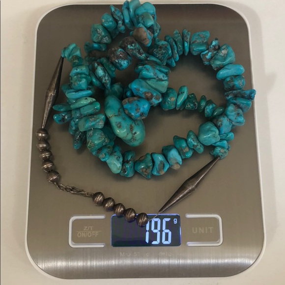 🤩Vintage OLD PAWN NATIVE AMERICAN INDIAN NUGGET TURQUOISE NECKLACE NAVAJO PEARL - Picture 5 of 16